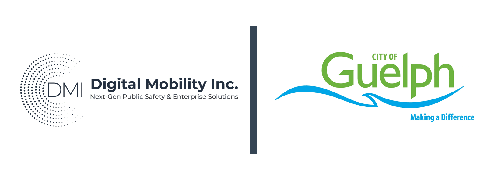 The Digital Mobility Inc. logo beside the City of Guelph logo